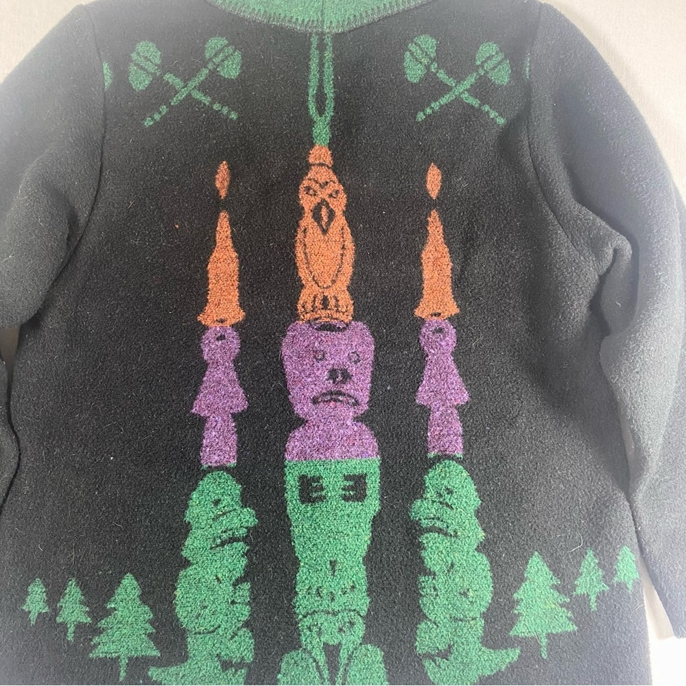 Vintage Wooded River Western Wool Blend Buffalo Totem Jacket M - Picture 9 of 15